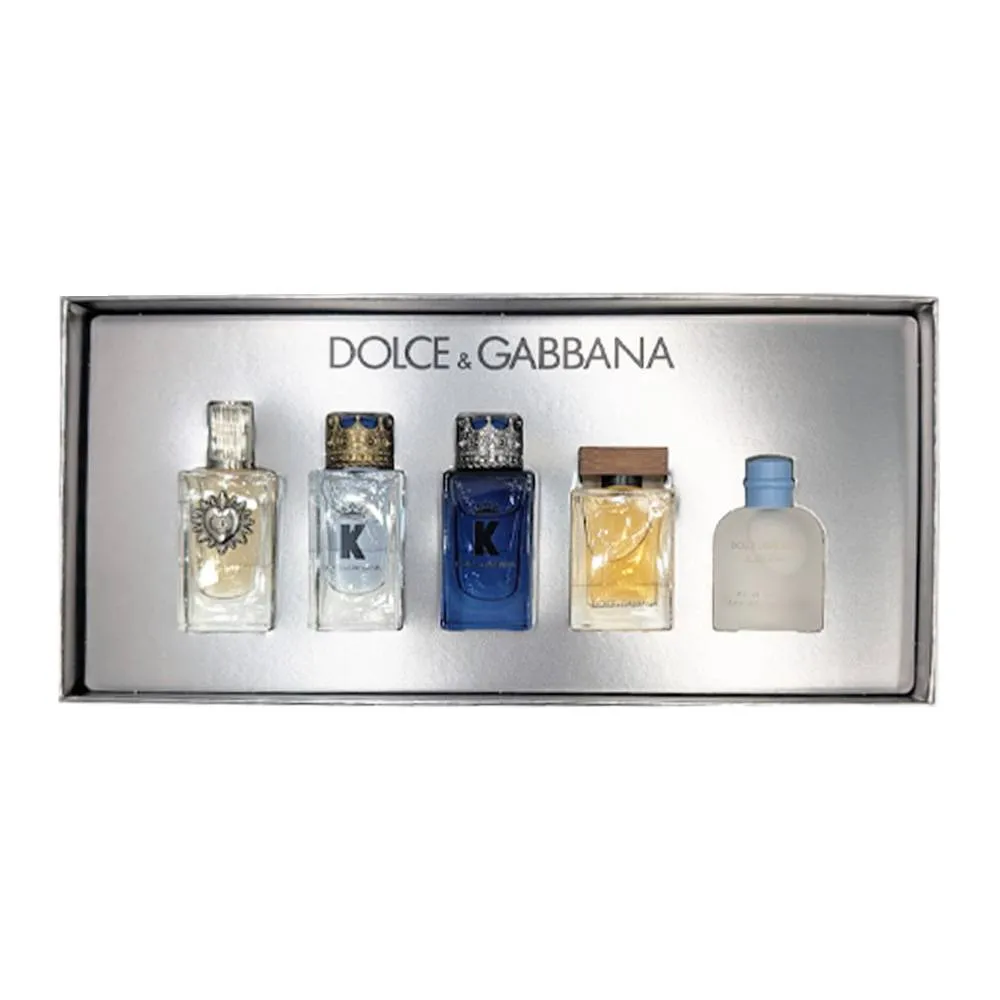 Estuche Minis Dolce & Gabbana Hombre (Devotion + K EDT + K EDP + The One + Light Blue) 5pzs 5ml