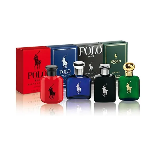 Estuche Minis Ralph Lauren Hombre (Polo Azul + Rojo + Verde + Negro) 4pzs 15ml