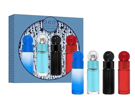 Estuche Minis Perry Ellis Hombre (360 + 360 Very Blue + 360 Black + 360 Red) 4pzs 4.5ml