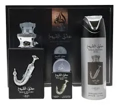ESTUCHE LATTAFA ISHQ AL SHUYUKH UNISEX 3PZS 100ML EDP + 20ML EDP + SPLASH