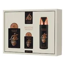 ESTUCHE LATTAFA PRIDE BRIOCHE VANILLE UNISEX 3PZS 100ML EDP + 20ML EDP + SPLASH