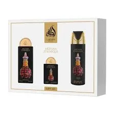 ESTUCHE LATTAFA PRIDE ARTISAN ETHNIQUE UNISEX 3PZS 100ML EDP + 20ML EDP + SPLASH