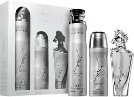ESTUCHE LATTAFA MAAHIR LEGACY SILVER UNISEX 3PZS 100ML EDP + SPLASH + SPRAY AMBIENTADOR