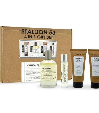 ESTUCHE LE LABO STALLION 53 4 EN I HOMBRE 4PZS 100ML EDP + 15ML EDP + LIMPIADOR FACIAL + GEL BAÑO