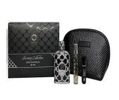 ESTUCHE ORIENTICA OUD SAFFRON UNISEX 4PZS 80ML EDP + 10ML EDP + ATOMIZADOR + COSMETIQUERA