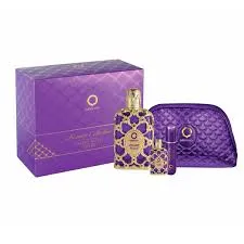 ESTUCHE ORIENTICA ORIENTICA VELVET GOLD UNISEX 4PZS 80ML EDP + 10ML EDP + ATOMIZADOR + COSMETIQUERA