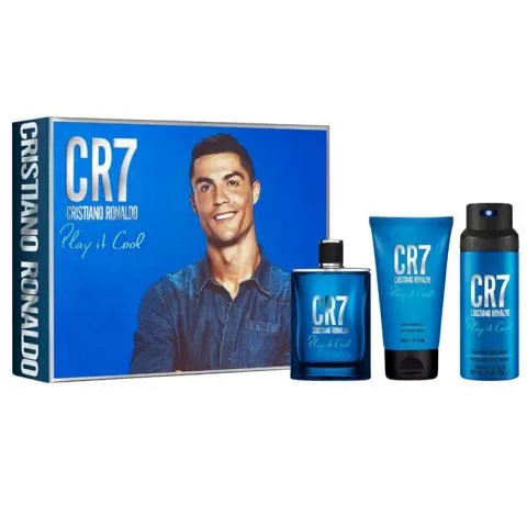 ESTUCHE CRISTIANO RONALDO CR7 PLAY IT COOL HOMBRE 3PZS 100ML EDT + GEL DE BAÑO + SPLASH