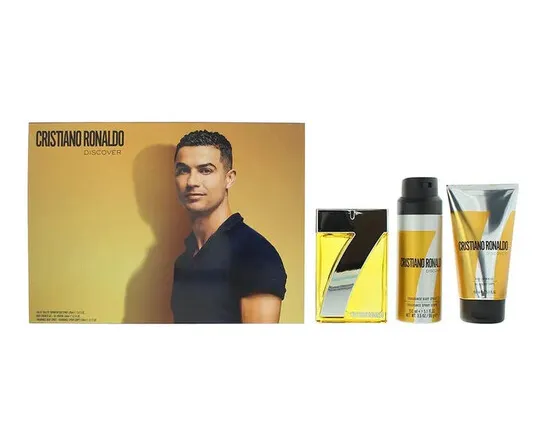 ESTUCHE CRISTIANO RONALDO CR7 DISCOVER HOMBRE 3PZS 100ML EDT + GEL DE BAÑO + SPLASH