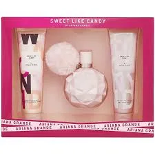 ESTUCHE ARIANA GRANDE SWEET LIKE CANDY MUJER 3PZS 100ML EDP + CREMA + GEL DE BAÑO