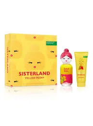 ESTUCHE BENETTON SISTERLAND YELLOW PEONY MUJER 2PZS 80ML EDT + CREMA