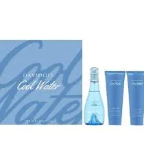 ESTUCHE DAVIDOFF COOL WATER MUJER 3PZS 100ML EDT + CREMA + GEL DE BAÑO