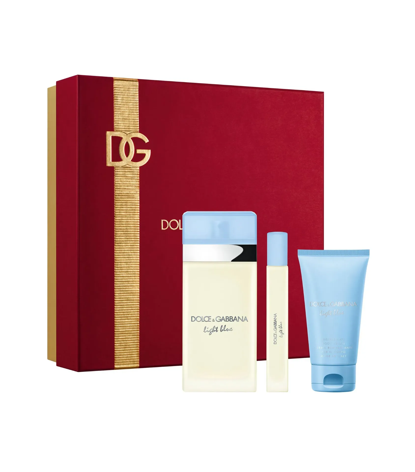 ESTUCHE DOLCE & GABBANA LIGHT BLUE HOMBRE 3PZS 125ML EDT + 10ML EDT + GEL DE BAÑO