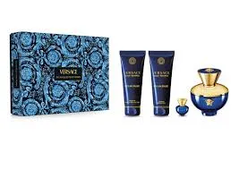 ESTUCHE VERSACE DYLAN BLUE MUJER 4PZS 90ML EDT + 5ML EDT + CREMA + GEL DE BAÑO