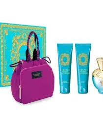 ESTUCHE VERSACE DYLAN BLUE MUJER 4PZS 100ML EDT + CREMA + GEL DE BAÑO + COSMETIQUERA