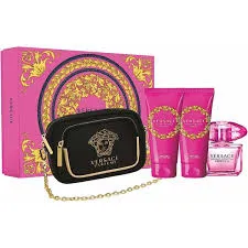 ESTUCHE VERSACE BRIGHT CRYSTAL ABSOLU MUJER 4PZS 90ML EDP + CREMA + GEL DE BAÑO + COSMETIQUERA