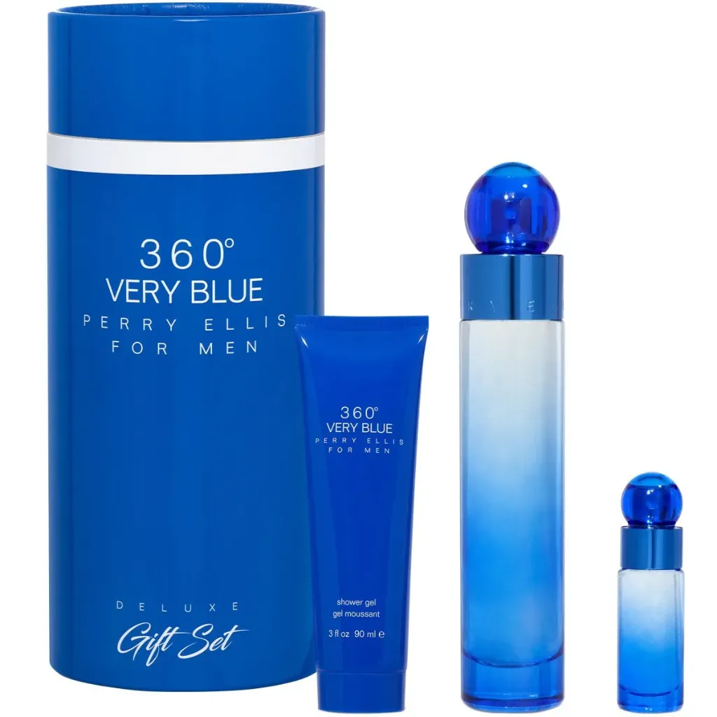 ESTUCHE PERRY ELLIS 360 VERY BLUE CILINDRO HOMBRE 3PZS 100ML EDT + AFTER SHAVE + 7.5ML