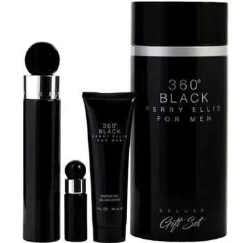 ESTUCHE PERRY ELLIS 360 BLACK CILINDRO HOMBRE 3PZS 100ML EDT +7.5ML EDT + SHOWER GEL