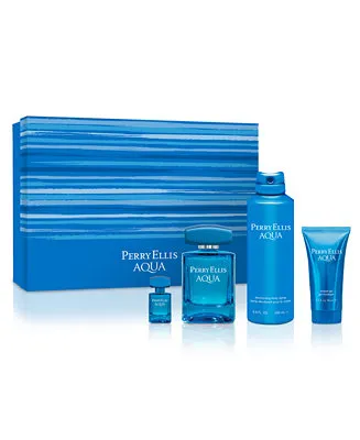 ESTUCHE PERRY ELLIS PERRY AQUA HOMBRE 4PZS 100ML EDT + 7.5ML EDT + DESODORANTE + SHOWER GEL