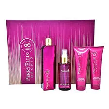 ESTUCHE PERRY ELLIS 18 ORCHID MUJER 4PZS 100ML EDT + SPLASH + CREMA + GEL DE BAÑO