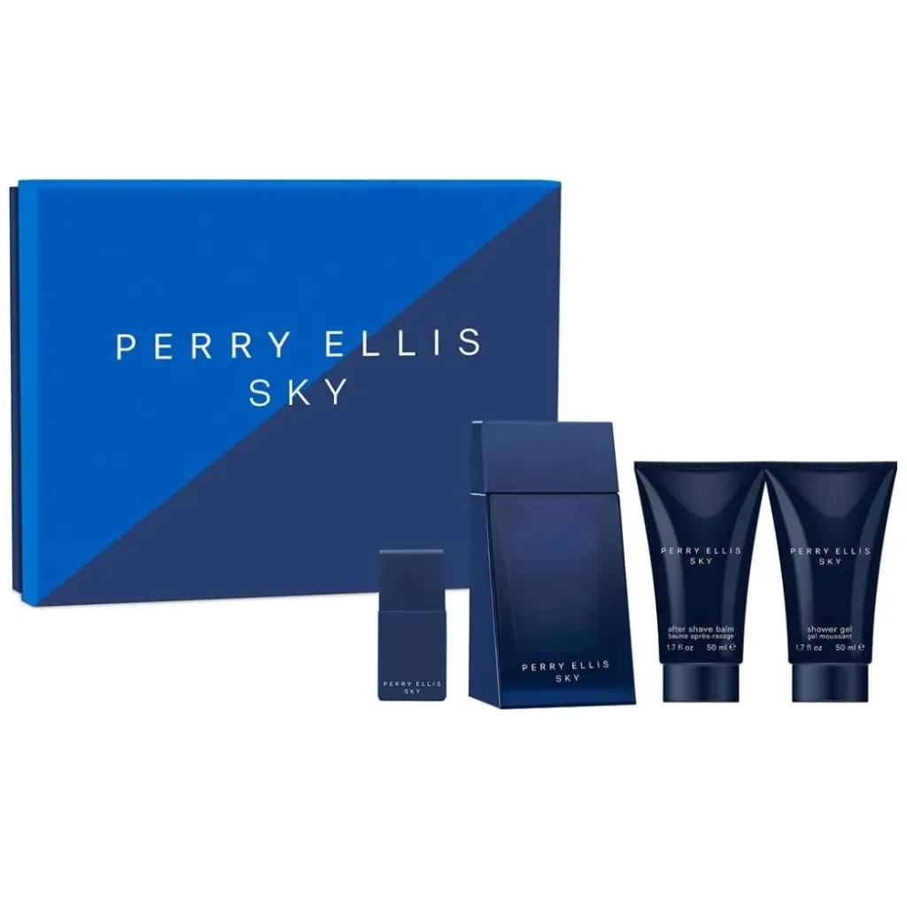 ESTUCHE PERRY ELLIS PERRY SKY HOMBRE 4PZS 100ML EDT + 10ML EDT + GEL DE BAÑO + AFTER SHAVE